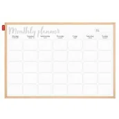 Planery - Tablica planer, miesięczny, nadruk w kolorze czarnym, rama drewniana, model 5, 90x60 cm - miniaturka - grafika 1
