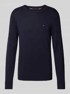 Sweter z dzianiny z wyhaftowanym logo - Swetry męskie - miniaturka - grafika 1
