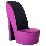 Fotele - vidaXL Fotel w kształcie buta na obcasie, fioletowy, aksamitny - miniaturka - grafika 1