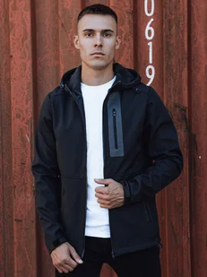 Kurtka męska przejściowa softshell z kapturem granatowa Dstreet TX4813 - Kurtki męskie - miniaturka - grafika 1