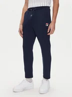 Spodnie sportowe męskie - Fila Spodnie dresowe Lobbes FAM0922 Granatowy Tapered Fit - miniaturka - grafika 1