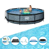 Baseny ogrodowe - EXIT Basen Stone Grey - Basen stelażowy ø360x76cm - Pakiet - miniaturka - grafika 1