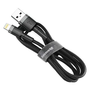Baseus Kabel USB Kevlar USB Lightning iPhone 2.4A 1m Czarny - Kable USB - miniaturka - grafika 1