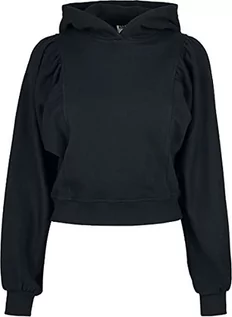 Bluzy damskie - Urban Classics Damska bluza z kapturem dla kobiet Organic Gathering Batwing Hoody z kapturem, czarny, 5XL - grafika 1
