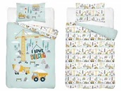Pościel dla dzieci - Pościel bawełniana do łóżeczka 100x135 5516a maszyny budowlane - miniaturka - grafika 1
