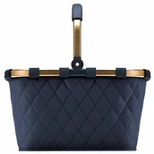 Torby i wózki na zakupy - reisenthel Torba na zakupy Carrybag 48 cm frame rhombus midnight gold - miniaturka - grafika 1