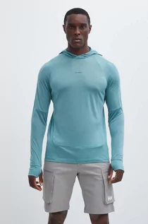 Bluzy męskie - Icebreaker bluza sportowa 125 Cool-Lite Merino Blend Sphere kolor zielony z kapturem gładka IB0A56EUA751 - grafika 1