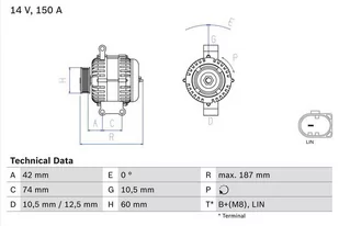 Alternator Bosch 0 986 082 330 - Alternatory - miniaturka - grafika 1