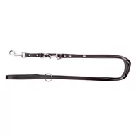 Smycze dla psów - Dingo Smycz skórzana przedłużana kolor czarny 18mm/110-200cm - miniaturka - grafika 1