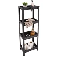 Półki łazienkowe - Regał łazienkowy Enes czarny 4-poziomowy - miniaturka - grafika 1