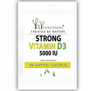 FOREST VITAMIN Strong Vitamin D3 5000 IU 60caps - Witaminy i minerały dla sportowców FOREST VITAMIN Strong Vitamin D3 5000 IU 60caps - Witaminy i minerały dla sportowców - miniaturka - grafika 1