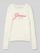 Swetry dla dziewczynek - Sweter z dzianiny z wyhaftowanym logo - miniaturka - grafika 1