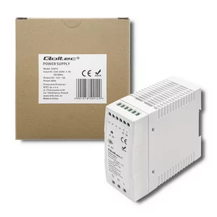 Qoltec Zasilacz Na Szynę Din 60W 12V 5A Biały Slim - Pozostałe akcesoria sieciowe - miniaturka - grafika 1