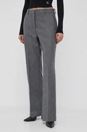 Spodnie damskie - Calvin Klein spodnie damskie kolor szary proste high waist - miniaturka - grafika 1