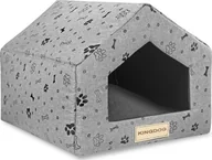 Legowiska dla psów - Legowisko gąbka domek kości czarne 50x40 cm h38cm Kingdog - miniaturka - grafika 1