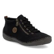 Botki damskie - Botki damskie czarne Rieker 52514-00 trzewiki ocieplane jesienne -37 - miniaturka - grafika 1