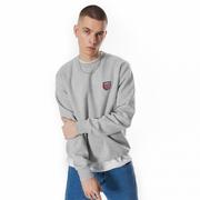 Koszulki sportowe męskie - Męska bluza dresowa nierozpinana bez kaptura Prosto Crewneck Bazy - szara - PROSTO - miniaturka - grafika 1