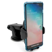 Uchwyty samochodowe do telefonów - Forever ACH 100 Uniwersalny automatyczny uchwyt samochodowy z ładowaniem bezprzewodowym GSM041953 czarny - miniaturka - grafika 1