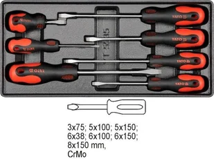 YATO wkrętaki płaskie z wkładem do szuflady 7szt. YT-5535 - Klucze i nasadki - miniaturka - grafika 5