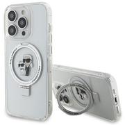 Etui i futerały do telefonów - Etui Karl Lagerfeld KLHMP14XHMRSKCH Apple iPhone 14 Pro Max hardcase Ring Stand Karl&Choupettte MagSafe biały/white - miniaturka - grafika 1