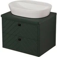 Szafki łazienkowe - Szafka łazienkowa zielona jodełka 60 cm KODI z umywalką - miniaturka - grafika 1