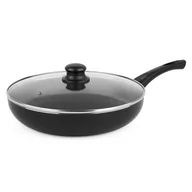 Patelnie - Tadar MARMARA BLACK PATELNIA GŁĘBOKA Z POWŁOKĄ NON-STICK 28 CM + POKRYWKA INDUKCJA 5907558797473 - miniaturka - grafika 1