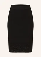 Spódnice - Guess Spódnica Z Dzianiny Alice Z Błyszczącą Przędzą I Ozdobnymi Kamykami schwarz - miniaturka - grafika 1