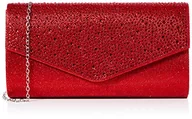 Torebki damskie - SwankySwans Damska kopertówka z brokatem Montary Diamante, 3 x 14 x 27 cm (szer. x wys. x dł.), Czerwony, Rozmiar Uniwersalny - miniaturka - grafika 1