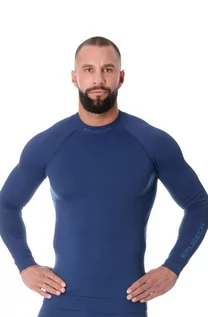 Bluzy sportowe męskie - Bluza termoaktywna męska Brubeck Extreme Thermo LS15290 ciemnoniebieski - grafika 1