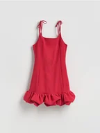 Sukienki - Reserved - Sukienka mini z wiązaniem - czerwony - miniaturka - grafika 1