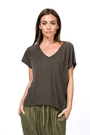 Koszulki i topy damskie - super.natural damska koszulka z długim rękawem, z wełny merynosów, W Jonser LS PrINTED wielokolorowa Killer Khaki/Bamboo Namaste Print X-L - miniaturka - grafika 1