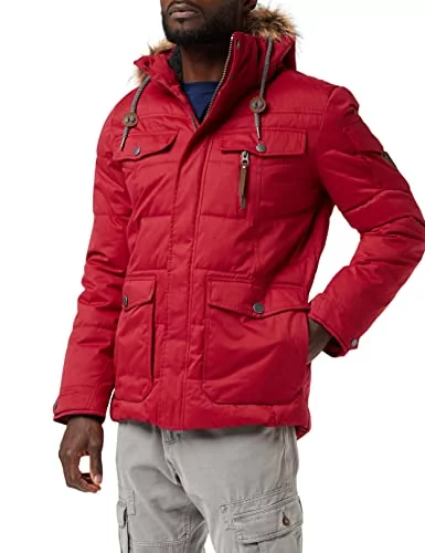 G.I.G.A. DX Nakubo męska kurtka funkcyjna, kurtka outdoorowa, kurtka zimowa o wyglądzie puchu, z odpinanym kapturem, słup wody 8000 mm czerwony czerwony L 34320-000