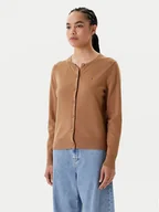 Swetry damskie - Tommy Hilfiger Kardigan WW0WW42370 Brązowy Regular Fit - miniaturka - grafika 1