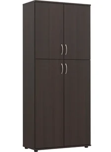 Klasyczny regał biurowy z drzwiczkami wenge E2-C47 - Regały - miniaturka - grafika 1