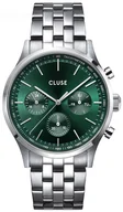 Zegarki męskie - Zegarek Cluse CW21002 Anthéor chrono Watch Steel green, Silver Colour - - miniaturka - grafika 1