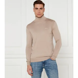 GUESS Golf EBENEZER Slim Fit z dodatkiem jedwabiu - Swetry męskie - miniaturka - grafika 1