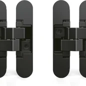 Zawiasy, okucia i inne akcesoria - Zawias niewidoczny do drzwi, Zestaw 2 zawiasów niewidocznych do ciężkich drzwi, udźwig 40 kg, otwieranie 180º, znal, czarny - miniaturka - grafika 1