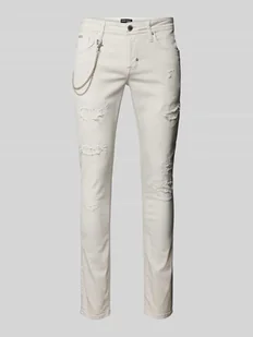 Jeansy o kroju tapered fit z łańcuszkiem - Spodnie męskie - miniaturka - grafika 1