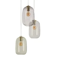 Lampy sufitowe - Potrójna lampa wisząca Claro ABR-3SKCLA Abruzzo szklana przezroczysta złota - miniaturka - grafika 1