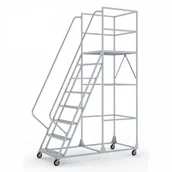 Drabiny - B2B Partner Mobilna drabina z platformą, 8 stopni, 2 m, 180 x 80 x 280 cm L5 - miniaturka - grafika 1