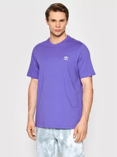 Koszulki męskie - Adidas T-Shirt Loungewear adicolor Essentials Trefoil HE9446 Fioletowy Regular Fit - grafika 1