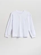Bluzki dla chłopców - Reserved - Bawełniany longsleeve - biały - miniaturka - grafika 1