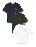 Koszulki męskie - JACK & JONES T-shirt męski, Granatowy blezer/opakowanie: granatowy+biały + górski (mała skala), S - miniaturka - grafika 1