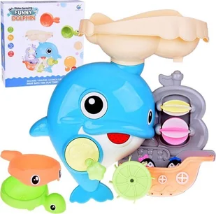 Jokomisiada Wesoły Delfin zabawka do kąpieli + łódka z pingwinami ZA5064 - Zabawki do kąpieli - miniaturka - grafika 1