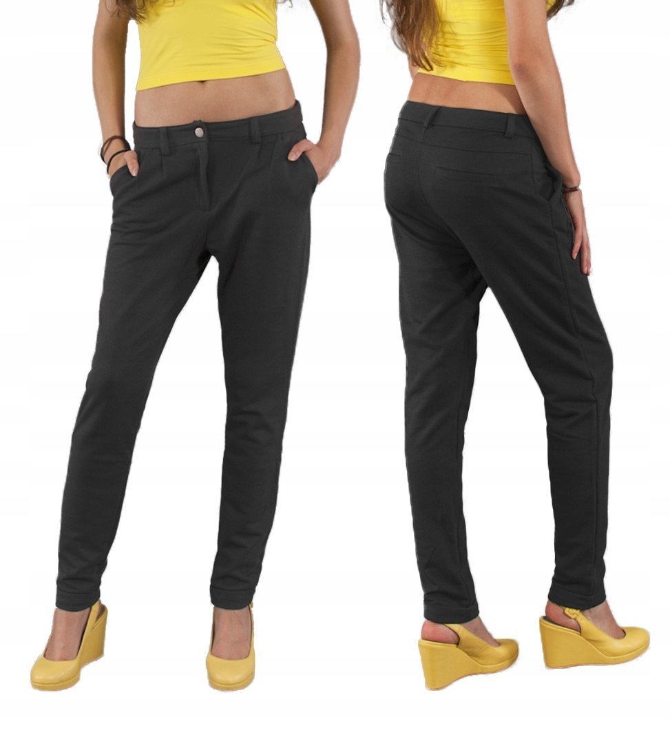 Spodnie Damskie Bawełniane Chino Nicole M stalowe