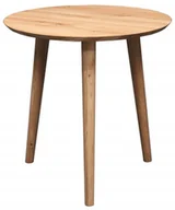 Stoły - Stół Okrągły Kuchenny Dębowy Drewniany do Kuchni Lite Drewno Dąb 75 cm Olej - miniaturka - grafika 1