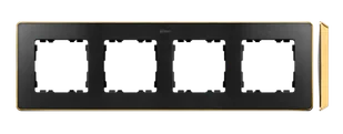 Kontakt Simon Ramka 4-krotna SIMON 82 Detail SELECT metal - grafit/złoty - Klawisze i ramki - miniaturka - grafika 1