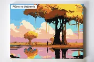 Malowanie po numerach - Siła natury, drzewa, sawanna, zachód, wschód, malowanie po numerach - miniaturka - grafika 1