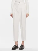 Spodnie damskie - Boss Spodnie materiałowe Tapiah 50490037 Écru Relaxed Fit - miniaturka - grafika 1