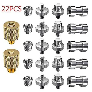 22 sztuk / zestaw Metal 1/4 do 3/8 Konwerter Gwintowane Statyw Aparat fotograficzny Adapter Mosiężne zestawy Akcesoria fotograficzne - Akcesoria fotograficzne - miniaturka - grafika 1